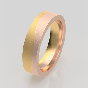 stuart moore multi 41 round wedding band in 18k yellow gold + 18k rose gold
