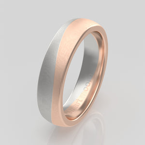 stuart moore multi 42 round wedding band in 950 platinum + 18k rose gold