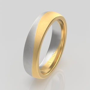 stuart moore multi 42 round wedding band in 950 platinum + 18k yellow gold