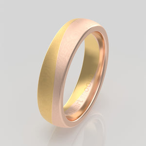 stuart moore multi 42 round wedding band in 18k yellow gold + 18k rose gold