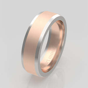stuart moore multi 43 round wedding band in 18k rose gold + 950 platinum