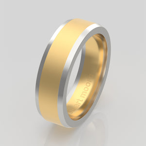 stuart moore multi 43 round wedding band in 18k yellow gold + 950 platinum