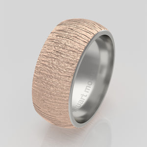 stuart moore multi 4 round wedding band in 18k rose gold + 950 platinum
