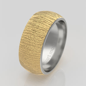 stuart moore multi 4 round wedding band in 18k yellow gold + 950 platinum