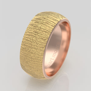 stuart moore multi 4 round wedding band in 18k yellow gold + 18k rose gold