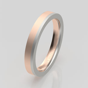 stuart moore multi 5 round wedding band in 950 platinum + 18k rose gold