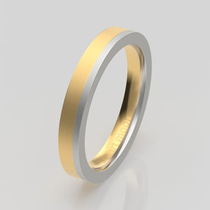 stuart moore multi 5 round wedding band in 950 platinum + 18k yellow gold