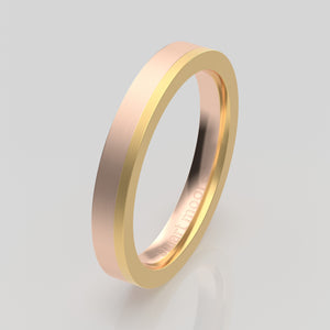 stuart moore multi 5 round wedding band in 18k yellow gold + 18k rose gold