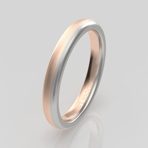 stuart moore multi 6 round wedding band in 950 platinum + 18k rose gold