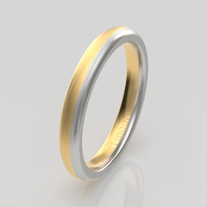 stuart moore multi 6 round wedding band in 950 platinum + 18k yellow gold