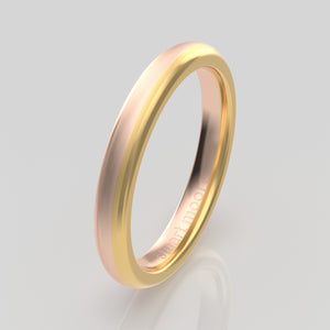 stuart moore multi 6 round wedding band in 18k yellow gold + 18k rose gold