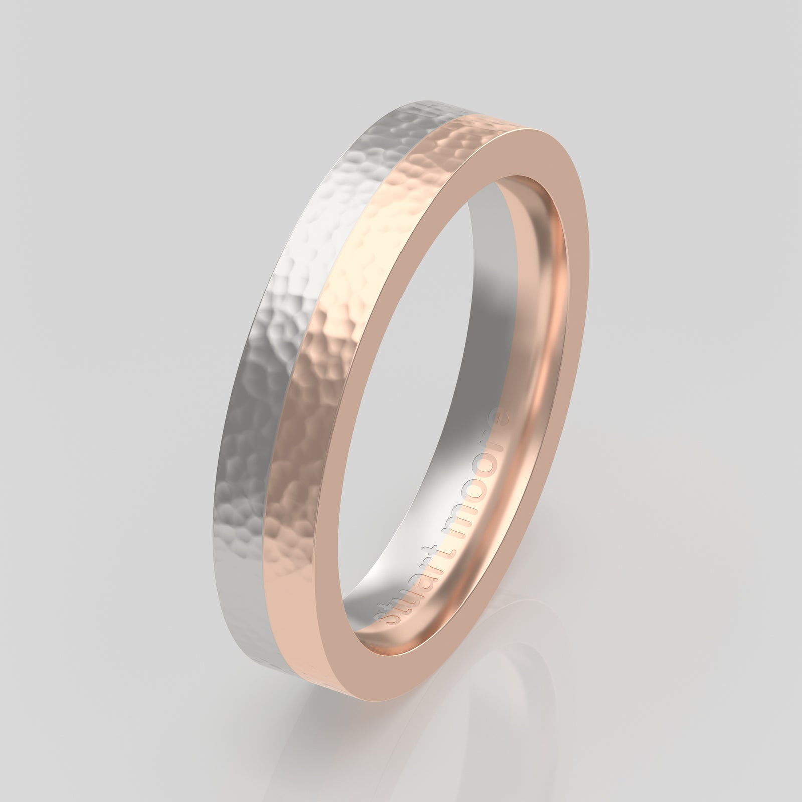 stuart moore multi 7 round wedding band in 18k rose gold + 950 platinum