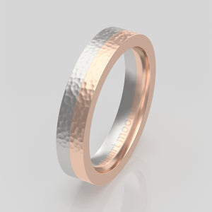 stuart moore multi 7 round wedding band in 18k rose gold + 950 platinum
