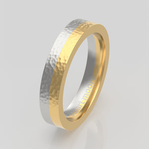 stuart moore multi 7 round wedding band in 18k yellow gold + 950 platinum