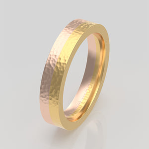 stuart moore multi 7 round wedding band in 18k yellow gold + 18k rose gold