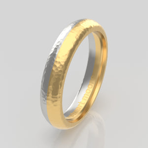 stuart moore multi 8 round wedding band in 18k yellow gold + 950 platinum